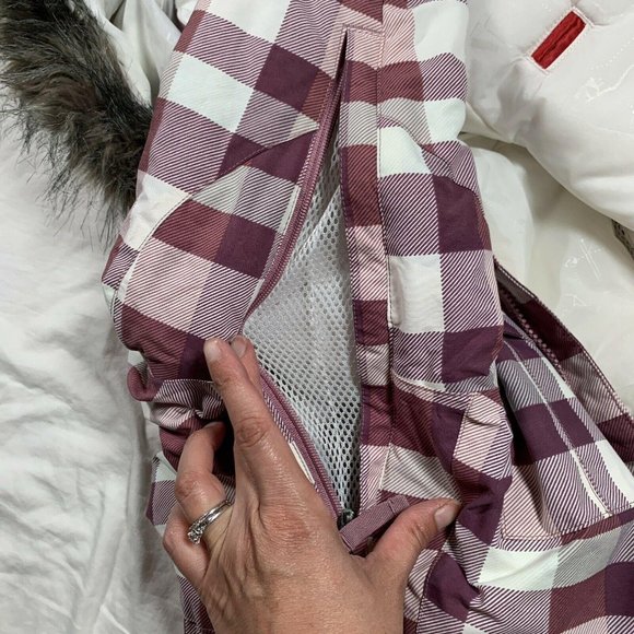 Burton Geo 3/2 Insulated Plaid Snowboarding Jacket Dusty Rose - Picture 8 of 12